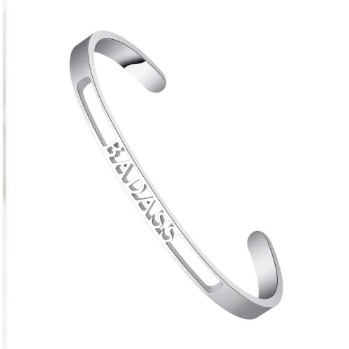 304 Stainless Steel Cuff Bangle, Vacuum Ion Plating, for woman, nickel, lead & cadmium free, Sold By PC