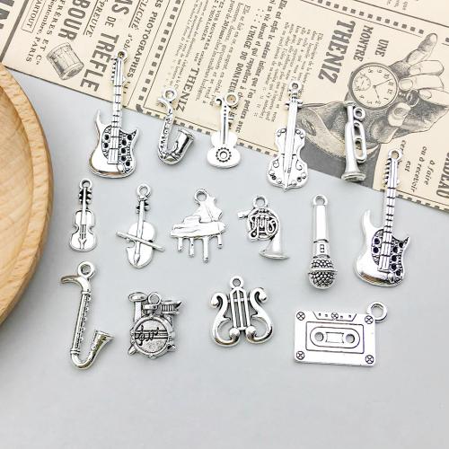 Musical Instrument Shaped Tibetan Style Pendants, plated, DIY, more colors for choice, Sold By PC