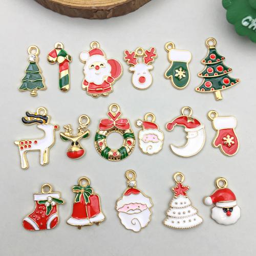 Tibetan Style Christmas Pendants, plated, Christmas Design & DIY & enamel, more colors for choice, Sold By PC