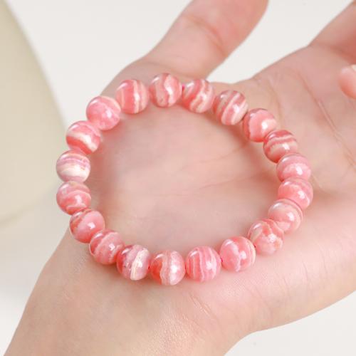 Argentina Rhodochrosite Bracelet, Round, handmade, natural & different size for choice & for woman, Length:Approx 6 Inch, Sold By PC