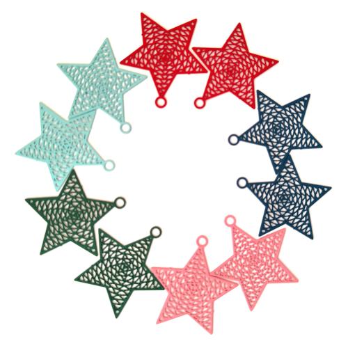 Stainless Steel Pendants, 304 Stainless Steel, Star, DIY, more colors for choice, 25x24mm, Approx 100PCs/Bag, Sold By Bag