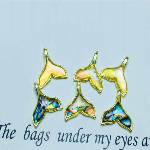 Brass Jewelry Pendants, Mermaid tail, gold color plated, DIY & enamel, more colors for choice, nickel, lead & cadmium free, 15mm, 50PCs/Bag, Sold By Bag