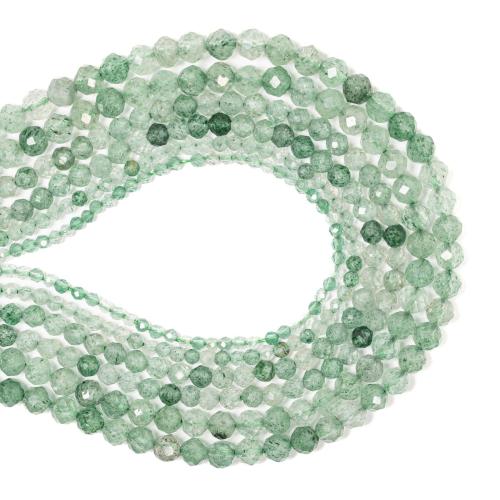 Natural Quartz Jewelry Beads, Strawberry Quartz, DIY & different size for choice & faceted, green, Sold By Strand