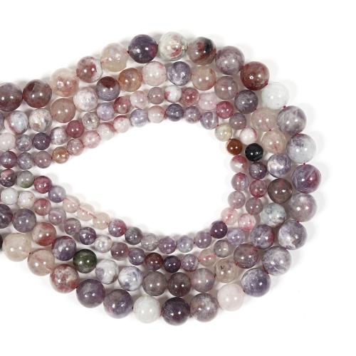 Gemstone Jewelry Beads, Plum Blossom Tourmaline, Round, DIY & different size for choice, mixed colors, Sold By Strand