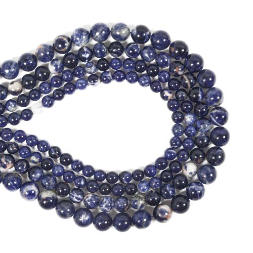 Perles en sodalite, Rond, DIY & normes différentes pour le choix, couleur bleu foncé, Vendu par brin