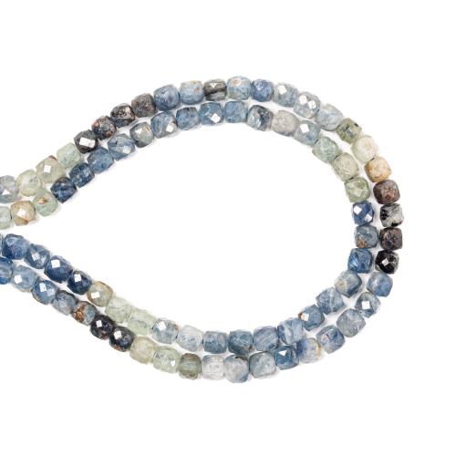 Natural Quartz Jewelry Beads, Kyanite, Square, DIY, blue, 4x4mm, Sold Per Approx 38 cm Strand