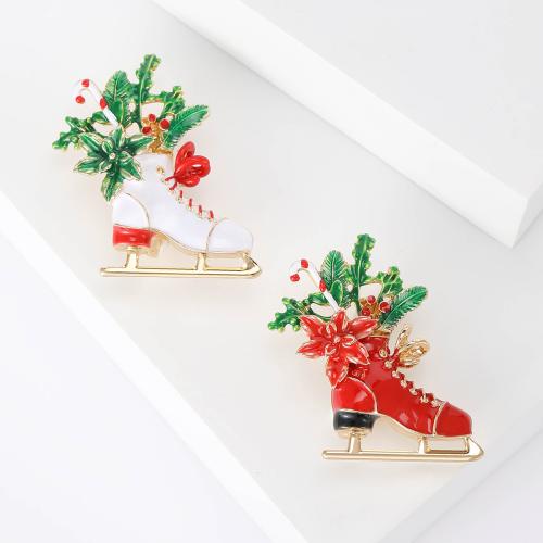 Christmas Brooches, Tibetan Style, Shoes, plated, Christmas Design & for woman & enamel, more colors for choice, nickel, lead & cadmium free, Sold By PC