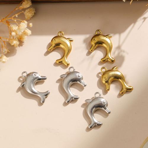 Stainless Steel Animal Pendants, 304 Stainless Steel, Dolphin, plated, DIY, more colors for choice, Sold By PC