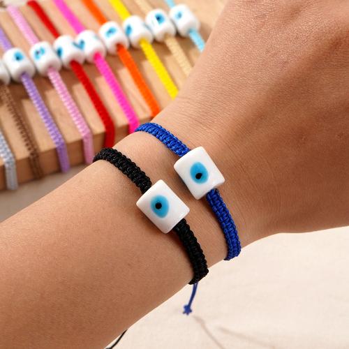 Evil Eye Jewelry Bracelet, Elastic Thread, with Resin, Adjustable & evil eye pattern & for woman, more colors for choice, Sold By PC