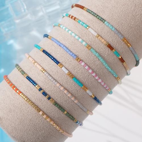 Pulseras de Moda, Cordón de nudo, con Seedbead & Cristal de murano, para mujer, más colores para la opción, Vendido por UD