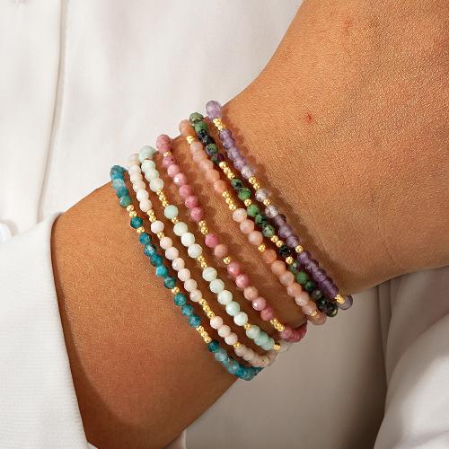 Gemstone Bracelets, Elastic Thread, with Natural Stone, for woman, more colors for choice, Sold By PC