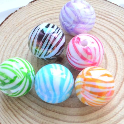 Plated Acrylic Beads, Round, DIY, more colors for choice, 16mm, Hole:Approx 2.2mm, 100PCs/Bag, Sold By Bag