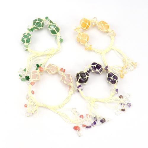 Gemstone Bracelets, Knot Cord, with Natural Stone, fashion jewelry & different materials for choice, more colors for choice, Length:22 cm, Sold By PC