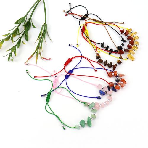 Gemstone Bracelets, Knot Cord, with Natural Stone, fashion jewelry & different materials for choice, more colors for choice, Length:22 cm, Sold By PC