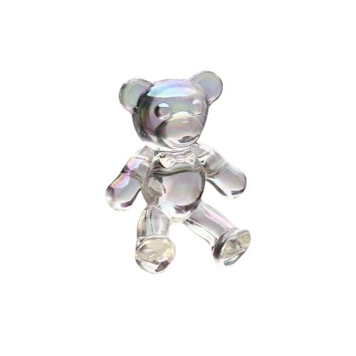 Transparent Acrylic Beads, Bear, DIY, white, 29.40x37.70mm, 100PCs/Bag, Sold By Bag