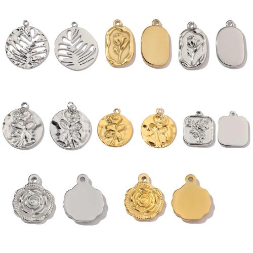 Stainless Steel Pendants, 304 Stainless Steel, Vacuum Ion Plating, DIY, more colors for choice, 3PCs/Bag, Sold By Bag