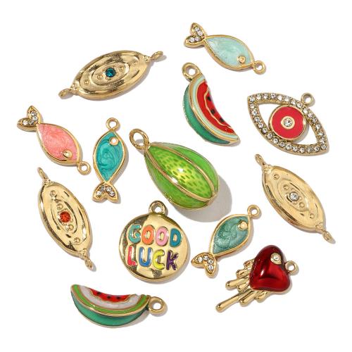 Stainless Steel Pendants, 304 Stainless Steel, Vacuum Ion Plating, DIY & enamel & with rhinestone, more colors for choice, 3PCs/Bag, Sold By Bag