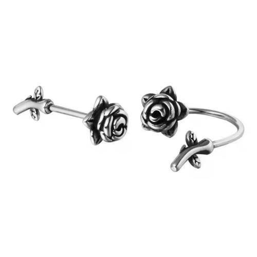 304 Stainless Steel Stud Earring, Rose, vintage & different styles for choice & for woman, 20x7mm, Sold By PC