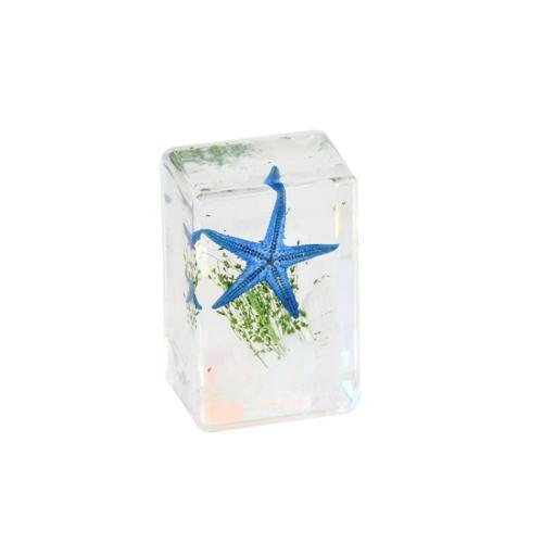 Fashion Decoration, Resin, with Trumpet Shell Fossil & Starfish, Rectangle, epoxy gel, transparent, more colors for choice, 45x30x20mm, Sold By PC