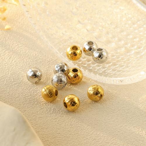 Edelstahl-Beads, 304 Edelstahl, rund, DIY, keine, 8x8mm, 50PCs/Tasche, verkauft von Tasche