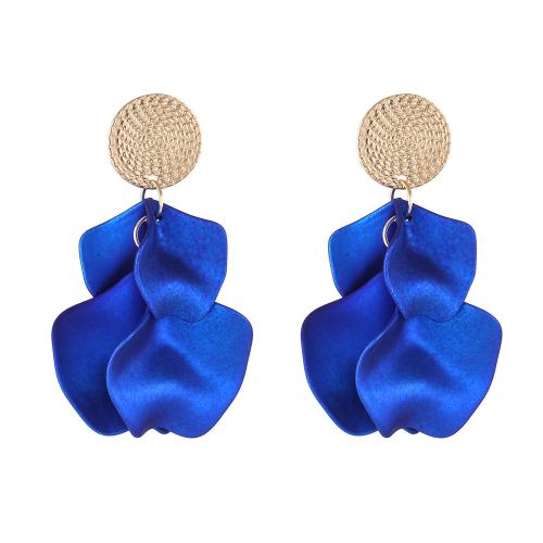 Acrylic Jewelry Earring, with Tibetan Style, petals, gold color plated, fashion jewelry & for woman, more colors for choice, 33x73mm, Sold By Pair