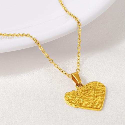 Stainless Steel Jewelry Necklace, 304 Stainless Steel, with 5CM extender chain, Heart, plated, for woman, more colors for choice, Length:40 cm, Sold By PC