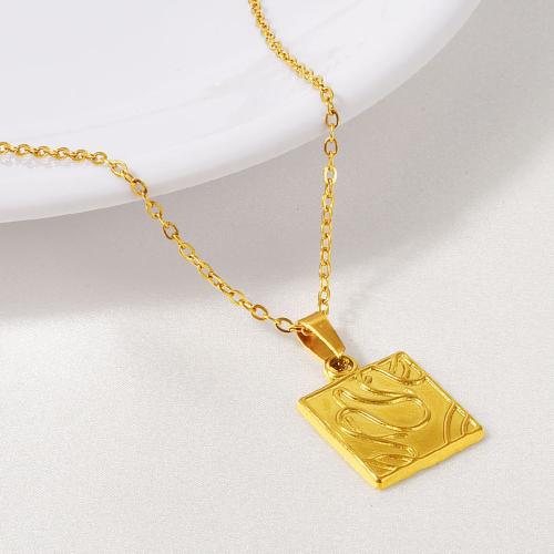 Stainless Steel Jewelry Necklace, 304 Stainless Steel, with 5CM extender chain,  Square, plated, for woman, more colors for choice, Length:40 cm, Sold By PC