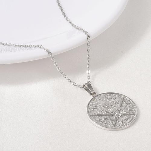 Stainless Steel Jewelry Necklace, 304 Stainless Steel, Round, plated, for woman, more colors for choice, Length:40 cm, Sold By PC