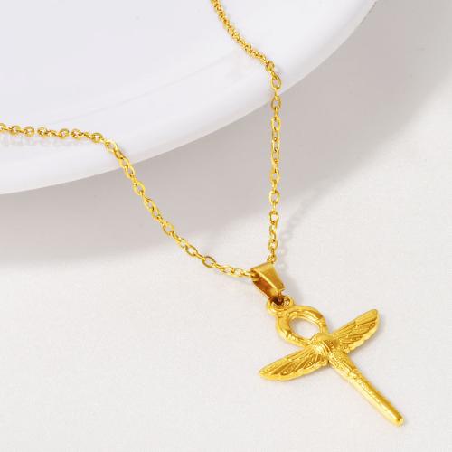 Stainless Steel Jewelry Necklace, 304 Stainless Steel, Dragonfly, plated, for woman, more colors for choice, Length:40 cm, Sold By PC