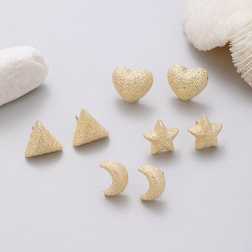 Brass Stud Earring, gold color plated, different styles for choice & for woman, more colors for choice, nickel, lead & cadmium free, Sold By Pair