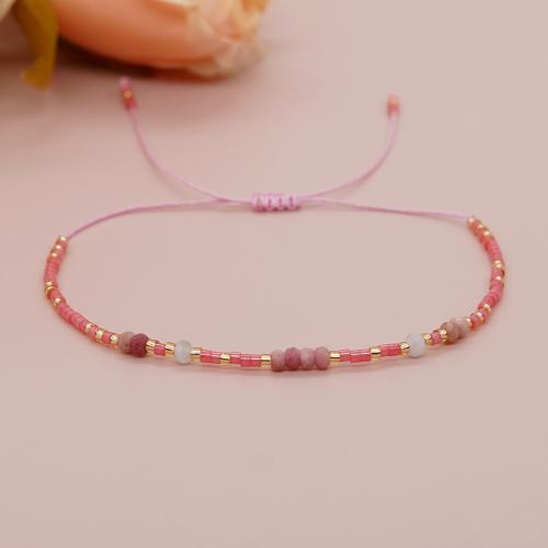 Seedbead Pulsera, con Cordón de nudo, Ajustable & para mujer, más colores para la opción, libre de níquel, plomo & cadmio, Vendido por UD