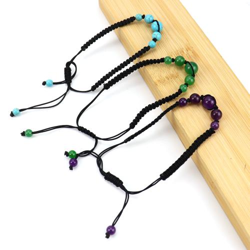 Gemstone Bracelets, Knot Cord, with Natural Stone, fashion jewelry & different materials for choice, more colors for choice, Length:22 cm, Sold By PC