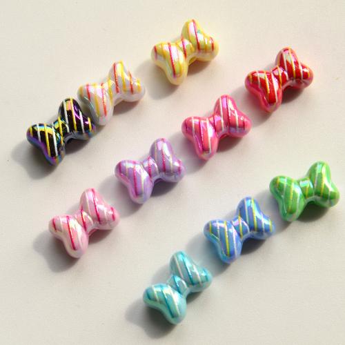 Plated Acrylic Beads, Bowknot, DIY, more colors for choice, 14.30x10.20x8mm, Hole:Approx 2.4mm, 100PCs/Bag, Sold By Bag