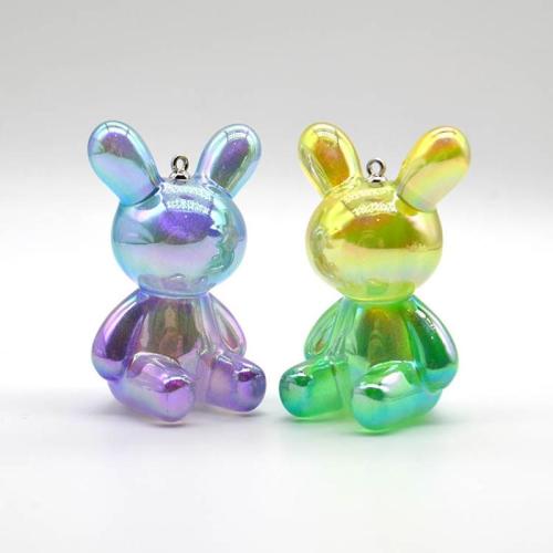 Acrylic Pendants, Rabbit, DIY, more colors for choice, 52.20x34.50x32mm, Sold By PC