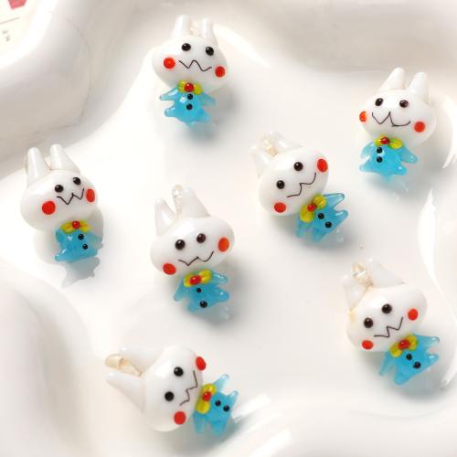 Fashion Lampwork Pendants, Rabbit, DIY, mixed colors, 25.50x17mm, 100PCs/Bag, Sold By Bag