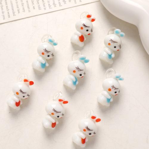 Fashion Lampwork Pendants, Rabbit, DIY, more colors for choice, 27x14mm, 100PCs/Bag, Sold By Bag