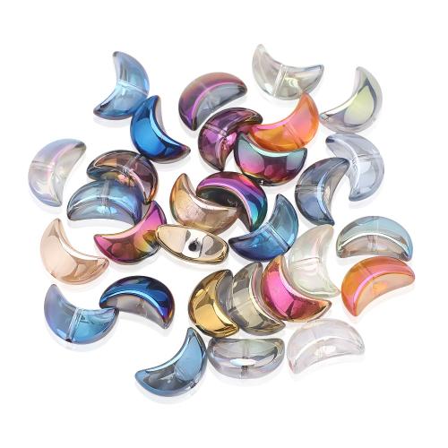 Fashion Glass Beads, Moon, DIY, more colors for choice, 9x14mm, 30PCs/Bag, Sold By Bag