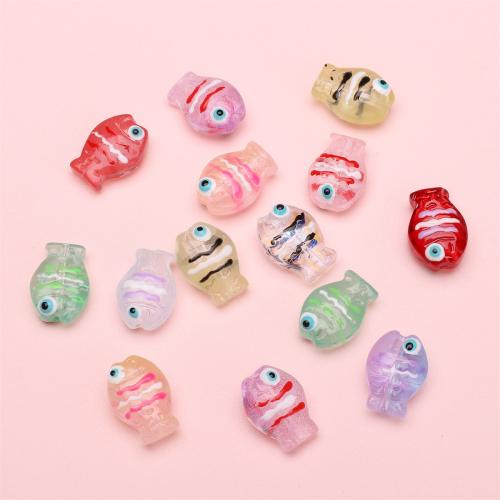 Animal Lampwork Beads, Fish, DIY, more colors for choice, 14x10mm, Sold By PC