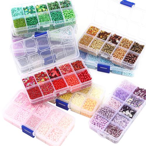 Mixed Glass Seed Beads, Seedbead, with Sequins, Fish, DIY, more colors for choice, Sold By Box