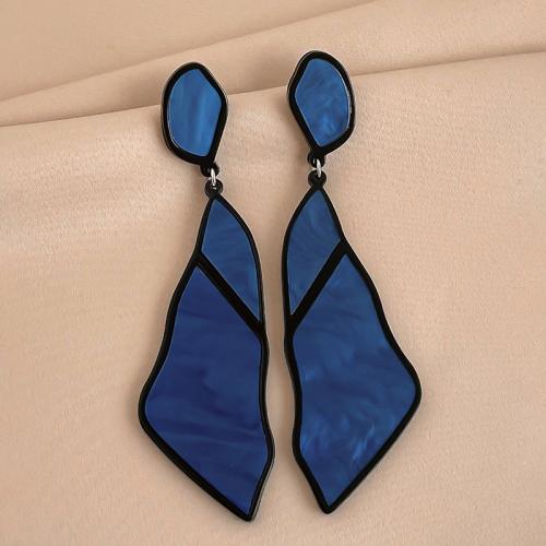 Acrylic Jewelry Earring, fashion jewelry & for woman & enamel, more colors for choice, 106x31mm, Sold By Pair