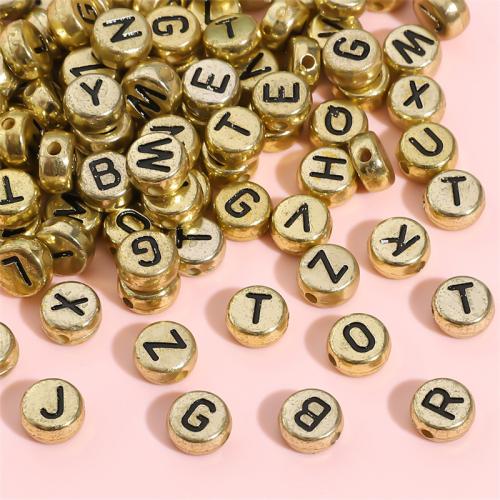 Alphabet Acrylic Beads, Vacuum Ion Plating, letters are from A to Z & DIY, more colors for choice, 6x6mm, 50PCs/Bag, Sold By Bag