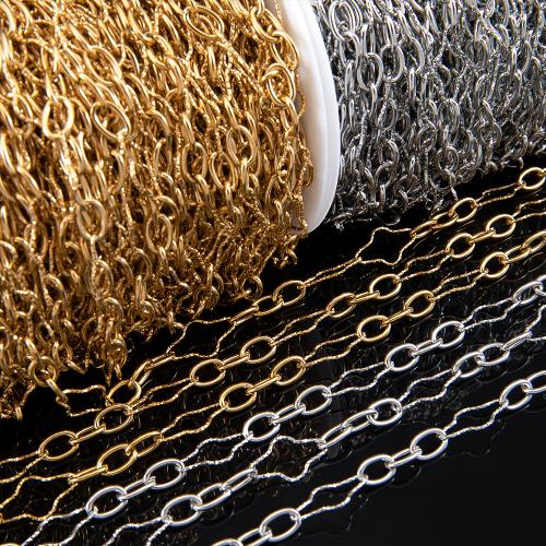 Stainless Steel Jewelry Chain, 304 Stainless Steel, Vacuum Ion Plating, Different Shape for Choice & DIY, more colors for choice, 180x6x1.50mm, Sold By m