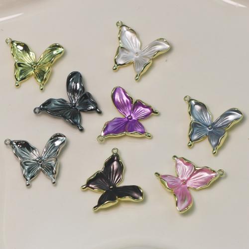 Tibetan Style Enamel Pendants, Butterfly, plated, DIY, more colors for choice, nickel, lead & cadmium free, 22x19x5mm, Sold By PC