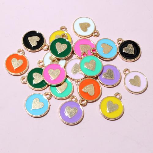 Tibetan Style Enamel Pendants, gold color plated, DIY, more colors for choice, nickel, lead & cadmium free, 14.50x12mm, Approx 100PCs/Bag, Sold By Bag