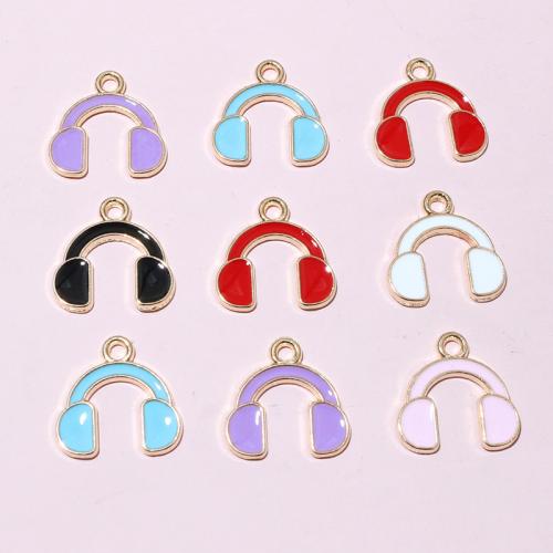 Tibetan Style Enamel Pendants, gold color plated, DIY, more colors for choice, nickel, lead & cadmium free, 15x14.50mm, Approx 100PCs/Bag, Sold By Bag