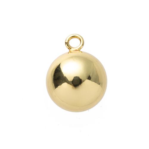 Brass Jewelry Pendants, Round, gold color plated, DIY, nickel, lead & cadmium free, 11.85x11.85x15.51mm, Sold By PC