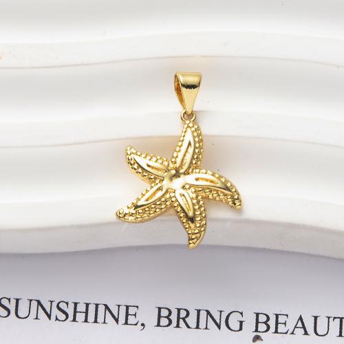 Brass Jewelry Pendants, Starfish, gold color plated, DIY, nickel, lead & cadmium free, 20x4x33.80mm, Sold By PC