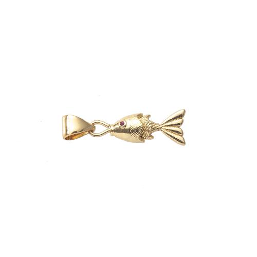 Brass Jewelry Pendants, Fish, gold color plated, DIY, nickel, lead & cadmium free, 6x4x21mm, Sold By PC