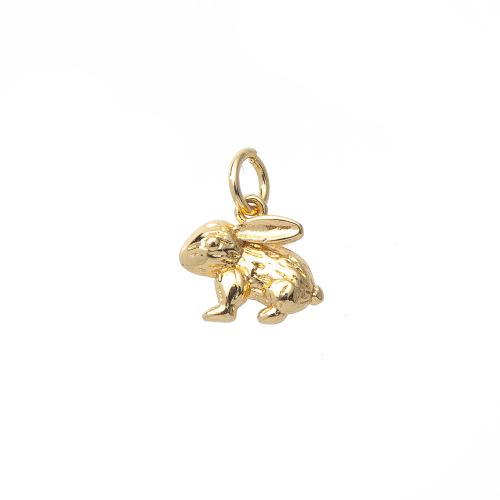 Brass Jewelry Pendants, Rabbit, gold color plated, DIY, nickel, lead & cadmium free, 11x5x13mm, Sold By PC