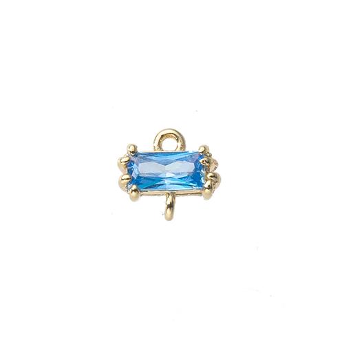 Pendentifs en laiton zircon cubique (CZ), rectangle, Placage, DIY & pavé de micro zircon, plus de couleurs à choisir, protéger l'environnement, sans nickel, plomb et cadmium, 8x3x7mm, Vendu par PC